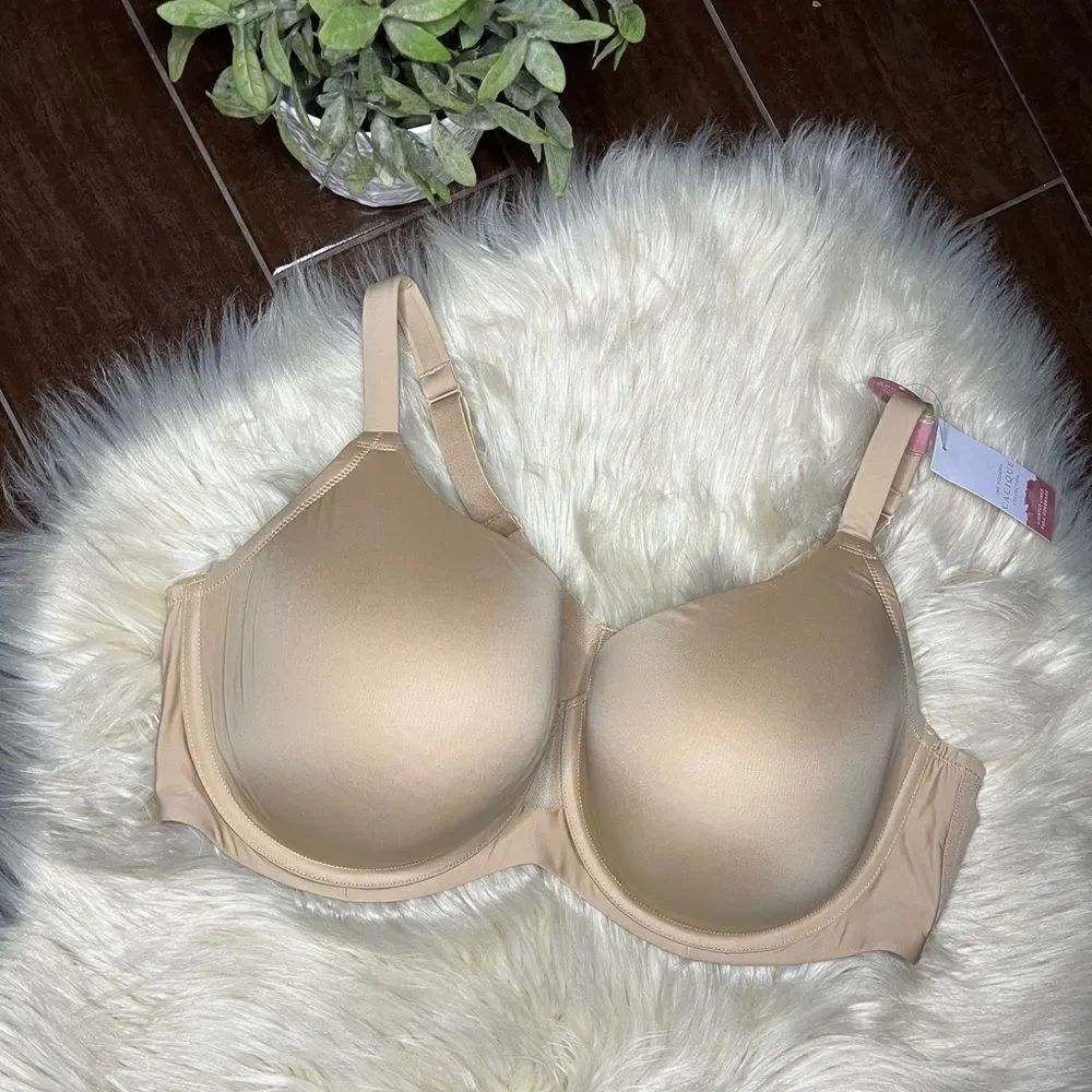 Cacique cooling lightly lined full coverage Beige Bra Sz 44 DD